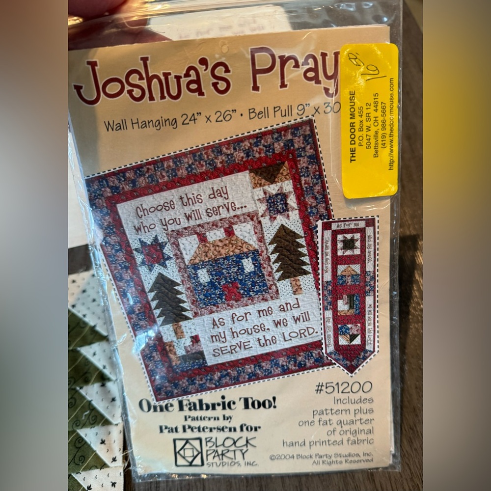 Joshua’s Prayer Wall Hanging & Bell Pull Pattern & Fabric